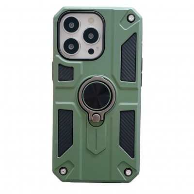 Husa protectie Flippy compatibila cu Apple iPhone 13 Pro Defender Model 5 cu suport prindere inel,Verde