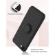 Husa protectie Flippy compatibila cu Apple iPhone 7/8/SE 2020 Liquid Silicone Ring cu suport rotativ Negru