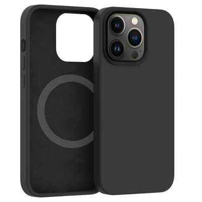 Husa protectie Flippy pentru iPhone 13 Mag Safe, 2 in 1 incarcare si magnet, Soft silicone, Negru