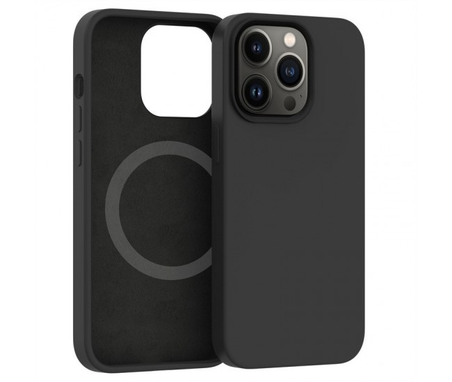 Husa protectie Flippy pentru iPhone 13 Mag Safe, 2 in 1 incarcare si magnet, Soft silicone, Negru