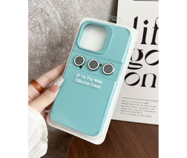 Husa protectie pentru Apple iPhone 13 Liquid Silicone Flippy, protectie camera, design modern, rezistenta la impact, baby blue