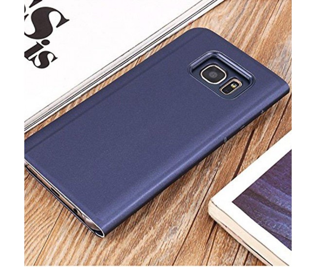 Husa Samsung Galaxy S7 Edge Flip Cover Oglinda Albastru