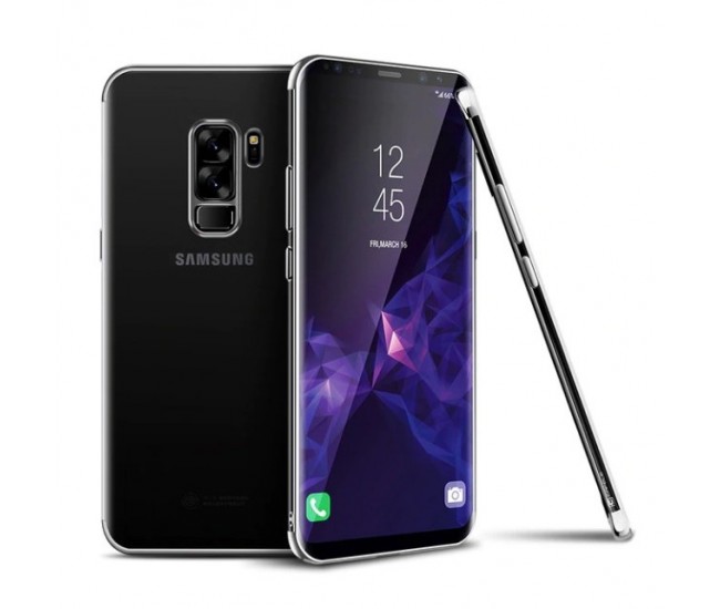 Husa Samsung Galaxy S9 Transparent cu Margini Argintii