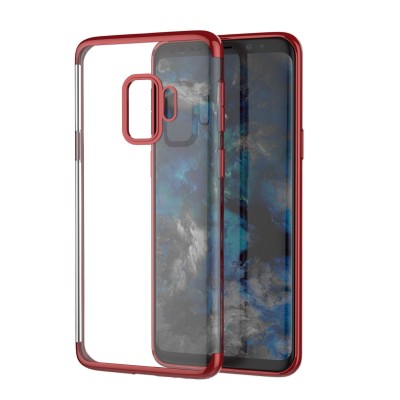 Husa Samsung Galaxy S9 Transparent cu Margini Rosii