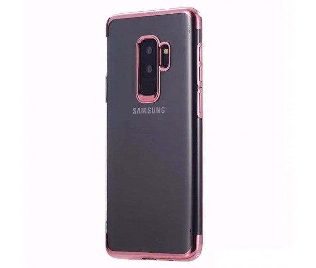 Husa Samsung Galaxy S9 Transparent cu Margini Roz-Aurii