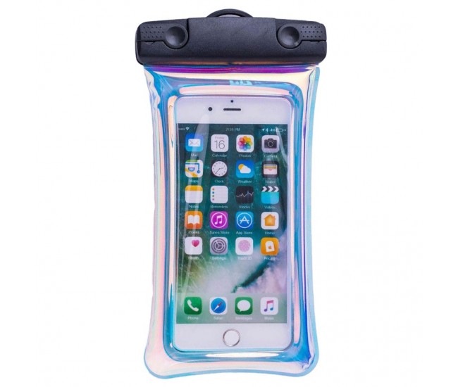 Husa subacvatica Holografica Waterproof Flippy, Snowproof, Universala, Impermeabila, cu Snur, pentru telefon sau documente, Negru