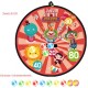 Joc Darts Flippy pentru Copii, Placa Pliabila 36.5 cm, 8 Mingii Velcro/Scai Simple, 2 Mingii Luminoase, Model Circ, Rosu