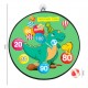 Joc Darts Flippy pentru Copii, Placa Pliabila 70 cm, 8 Mingii Velcro/Scai Simple, 2 Mingii Luminoase, Model Dinozaur Park, Verde