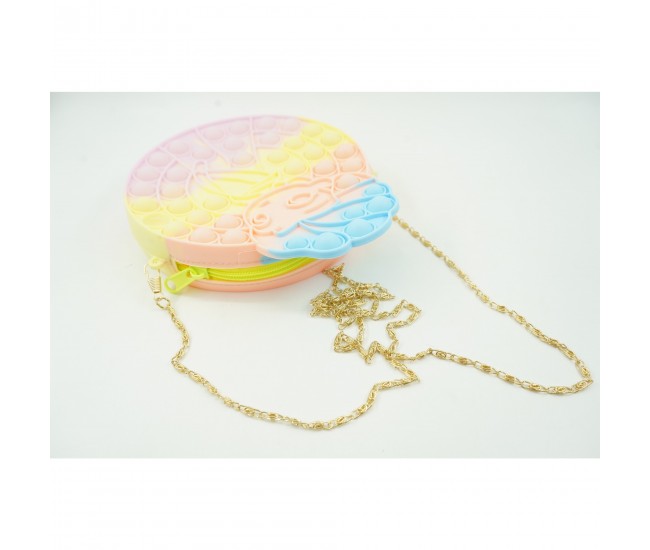 Jucarie antistres din silicon, Flippy, Pop It Now and Flip It, Geanta de umar, Mica printesa, 16 cm, Macarons