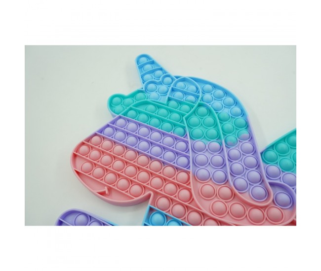 Jucarie antistres din silicon Flippy, Pop it Now and Flip It ,Unicorn cu aripi ,Curcubeu