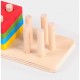 Jucarie Educativa Flippy, Tip Montessori, din Lemn, + 36 Luni, Forme Geometrice, 20 Piese, 6 x 26.5 cm, Multicolor