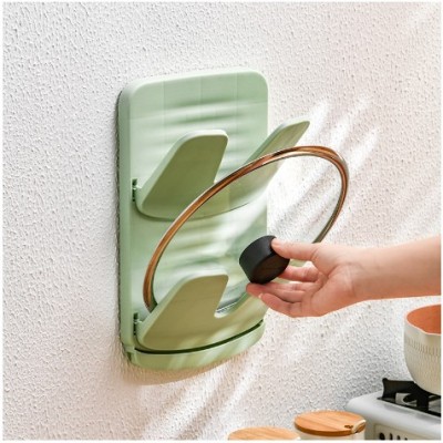 Suport de Perete pentru Capace, Flippy, Design Pliabil, cu Doua Straturi, cu Scurgere, Plastic, 33x28x3 cm, Verde