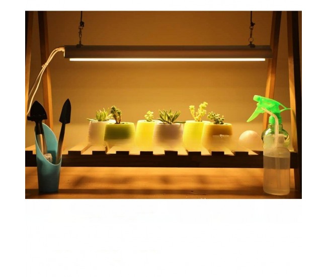 Lampa dubla pentru cresterea plantelor Flippy, 50 cm, T5, tehnologie LED, nu afecteaza plantele, potrivit pentru intregul ciclu de crestere, lumina alb calda