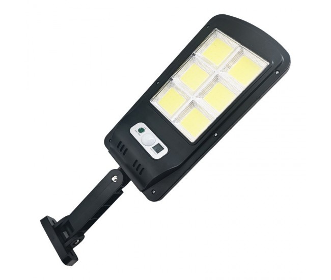 Lampa Solara De Exterior LED Flippy, 36 cm x 11.5 cm, 2880 Lumeni 120 COB LED 24 W - echivalent 192 W bec incadescent, IP65, Senzor de Miscare, Senzor de Lumina, 6 Grile, Alb Rece