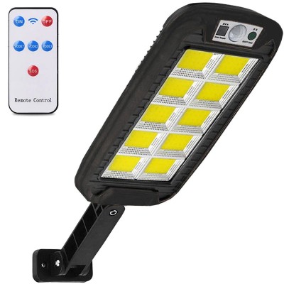 Lampa Solara De Exterior LED Flippy, 36 cm x 11.5 cm, kit montare inclus, 2880 Lumeni 120 COB LED 24 W - echivalent 192 W bec incadescent, IP65, Senzor de Miscare, 3 moduri de iluminare, Senzor de Lumina, 10 Grile, Alb Rece