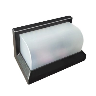 Aplica Solara De Exterior LED Flippy,  13.5 cm x 8 cm, 150 Lumeni 60 LED 18W,  IP65, 3 trepte de lumina, Senzor de Lumina, FORMA ARC, Alb Rece