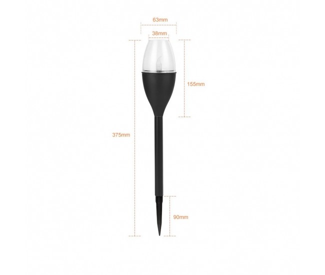 Lampa solara LED tip pahar de vin pentru gradina Flippy, inaltime 37.5 cm, efect de flacara, material PVC si ABS, 2V, 200mAh, alb rece