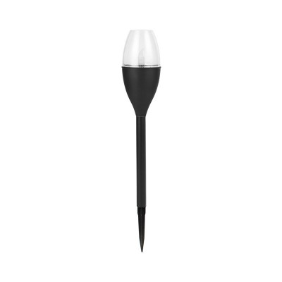 Lampa solara LED tip pahar de vin pentru gradina Flippy, inaltime 37.5 cm, efect de flacara, material PVC si ABS, 2V, 200mAh, alb cald