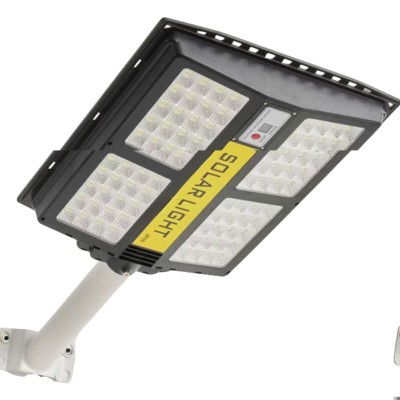 Lampa solara stradala Flippy, cu telecomanda, senzor de miscare si lumina, suport prindere, 280 LED-uri, IP65, ABS, 12AH, 500W, temperatura culoare 6500K, 44.5x37.7x6.6 cm, autonomie 10-12 ore, negru