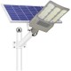 Lampa solara stradala Flippy, pentru curte sau strada, cu trei grile, finisaj mat, rezistent la apa, montare prin fixare, senzor lumina, baterie de litiu, IP65, lumina rece, putere 1000W, autonomie 10 ore, 55 x 23 x 9 cm, gri