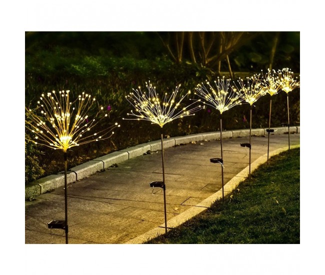 Lampa solara sub forma de artificii, 120 LED-uri, alb cald, Flippy