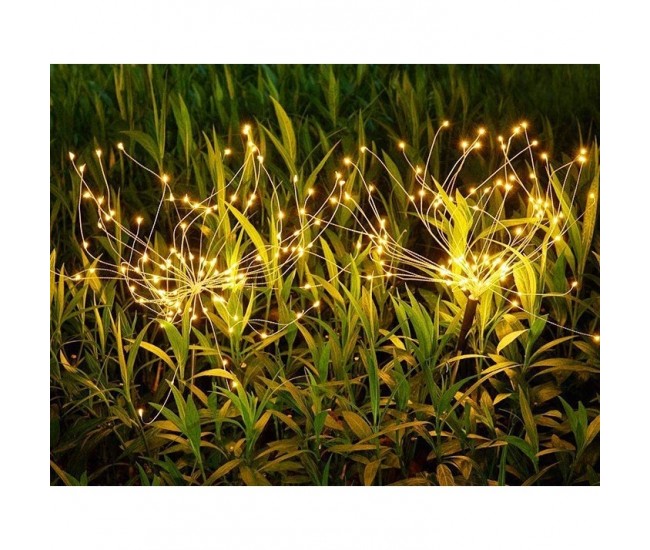 Lampa solara sub forma de artificii, 120 LED-uri, alb cald, Flippy