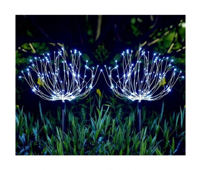 Lampa solara sub forma de artificii, 120 LED-uri, alb rece, Flippy