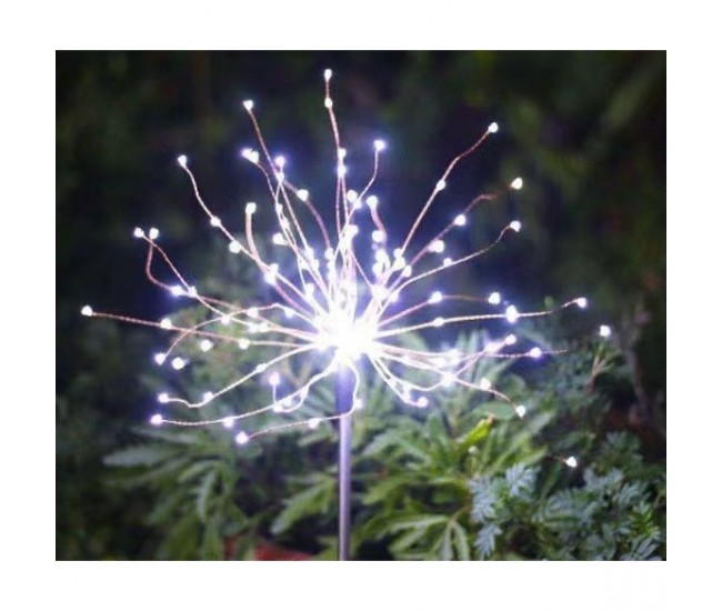 Lampa solara sub forma de artificii, 120 LED-uri, alb rece, Flippy