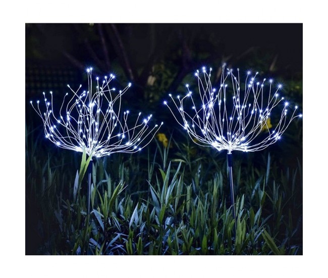 Lampa solara sub forma de artificii, 120 LED-uri, alb rece, Flippy