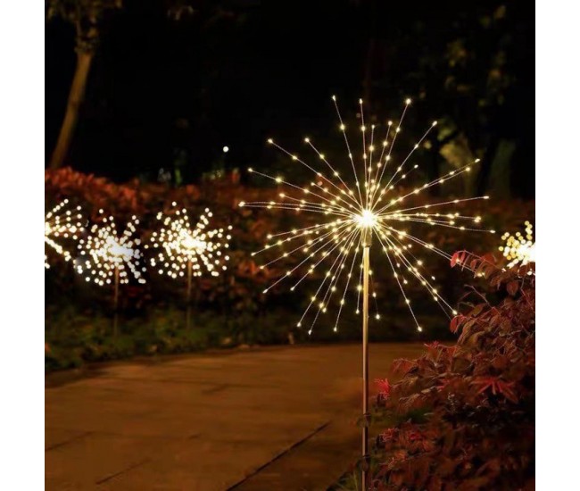 Lampa solara sub forma de artificii, 90 LED-uri, alb cald, Flippy