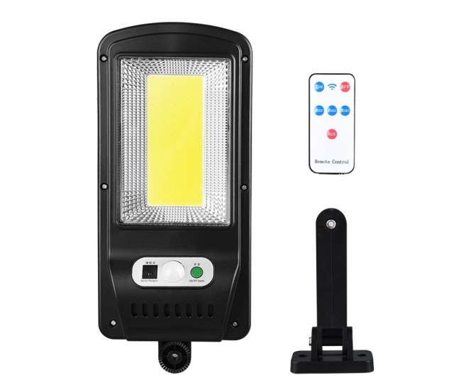 Lampa Solara De Exterior LED Flippy, 36 cm x 11.5 cm, 2400Lumeni 100 COB LED 20 W - echivalent 160 W bec incadescent, IP65, Senzor de Miscare, Senzor de Lumina, 1 Grila, Alb Rece