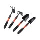 Set 4 Unelte de Gradina Flippy, Maner extensibil, pentru Plantare Prelucrare Sol si Ingrijire Plante, Material otel carbon, negru