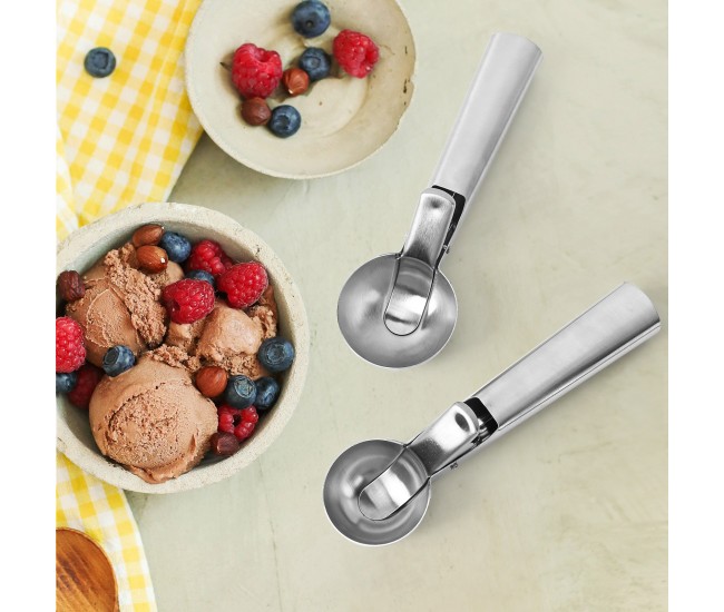 Lingura dozatoare inghetata Flippy,  Cool Serving, inox, gri