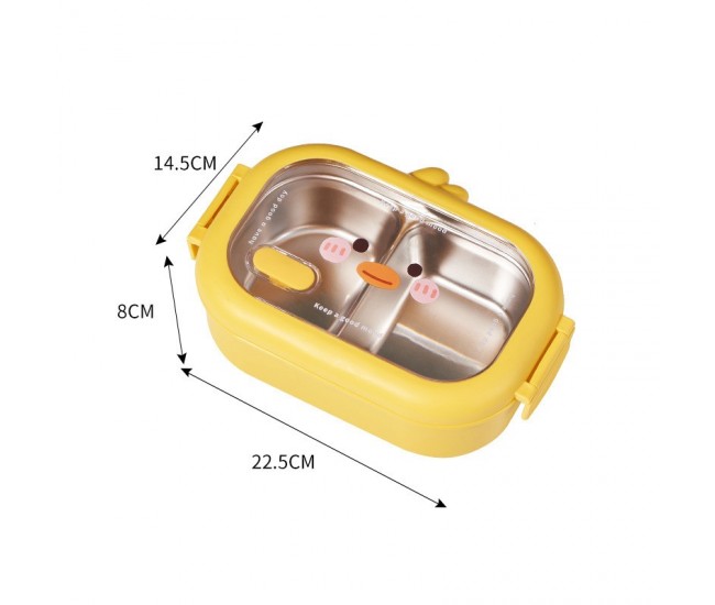 Little yellow duck stainless steel insulated lunch box student portable lunch box - Specifications: Mai Meng duck