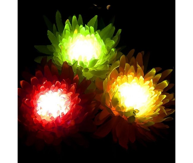 Lampa Solara LED tip Crizantema cu o floare pentru Gradina, Inaltime 80 cm, Flippy