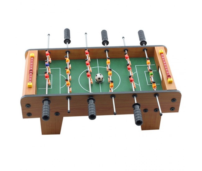 Masa de Fotbal cu Teren si 18 Jucatori Flippy, 6 Manere, cu Tablou pentru Scor, din Metal, Lemn si ABS, 69 x 36.5 x 23 cm, cu Picioare, pentru copii/adulti