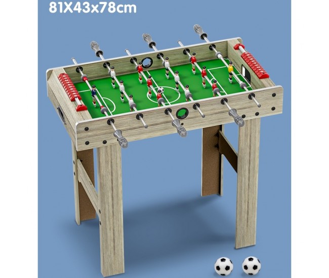 Masa de Fotbal cu Teren si 18 Jucatori Flippy, 6 Manere, cu Tablou pentru Scor, din Metal, Lemn si ABS, 81 x 43 x 78 cm, cu Picioare, pentru copii/adulti, Gri