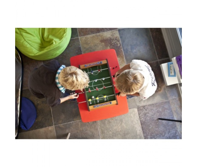 Mini Masa de Fotbal cu Teren si 12 Jucatori Flippy, 4 Manere, cu Tablou pentru Scor, din Metal, Lemn si ABS, 51 x 31 x 9.6 cm, pentru copii/adulti