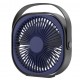 Mini ventilator pentru birou cu usb, Flippy, rotire 360 grade, 3 viteze, 1500 mA, 13.5 x 12,8, Albastru