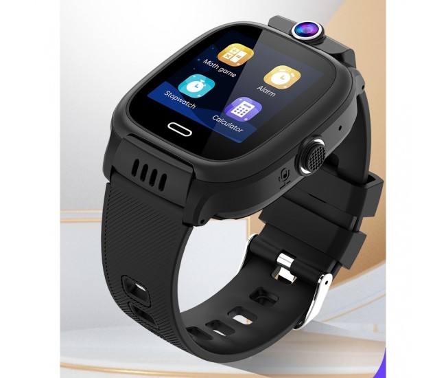 Ceas Smartwatch Flippy, Pentru Copii, Model Y36, cu Functie Telefon, 4G, Localizare LBS, Istoric Traseu, Monitorizare Spion, Apel Video, Rezistent la Apa, Negru