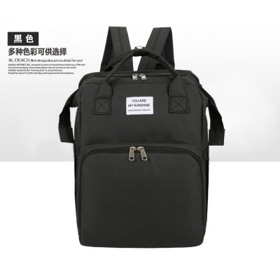 Rucsac Multifunctional pentru Mamici, Flippy, pentru Scutece Bebelusi cu Patut Pliabil, Negru