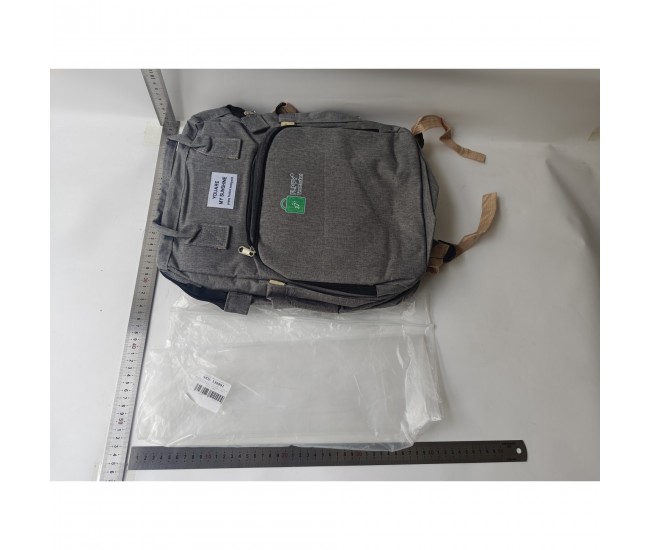 Rucsac Multifunctional pentru Mamici, Flippy, pentru Scutece Bebelusi cu Patut Pliabil, Gri