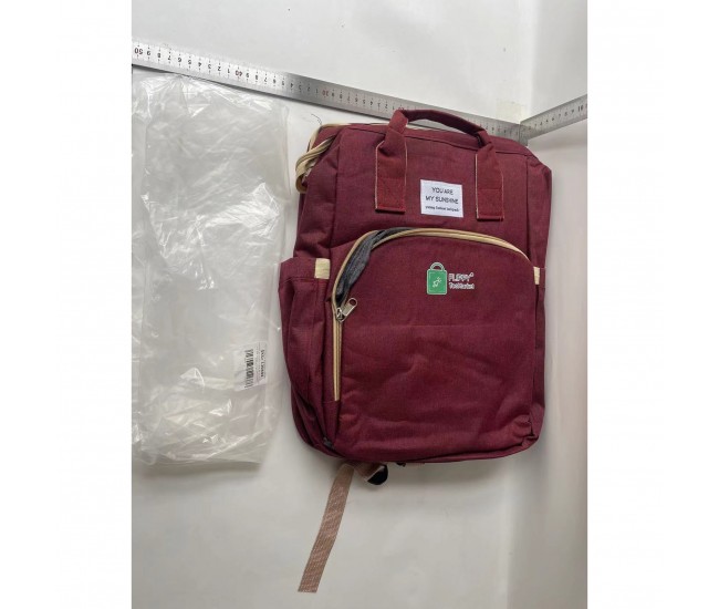 Rucsac Multifunctional pentru Mamici, Flippy, pentru Scutece Bebelusi cu Patut Pliabil, Rosu