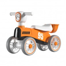 Bicicleta fara pedale pentru copii Flippy, cu lumini si muzica, 4 roti, varsta 1-3 ani, material PP, 63 x24 x41 cm, portocaliu