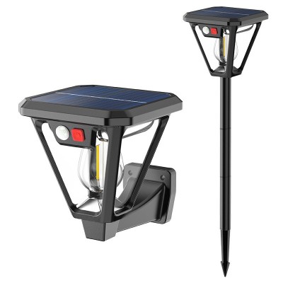 Lampa Solara LED, Flippy, Decorativa sub forma de Felinar, pentru Exterior, Stradala, de Gradina, Negru