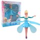 Papusa Frozen Zana Zburatoare, Flippy, Jucarie cu Senzor pentru Coordonarea Miscarilor, Incarcare USB, cu Lumini, 19x6.5 cm, Albastra