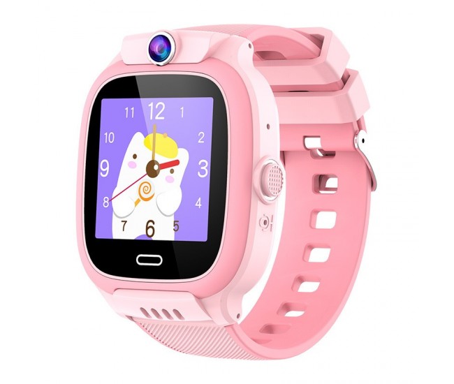 Ceas Smartwatch Flippy, Pentru Copii, Model Y36, cu Functie Telefon, 4G, Localizare LBS, Istoric Traseu, Monitorizare Spion, Apel Video, Rezistent la Apa, Roz