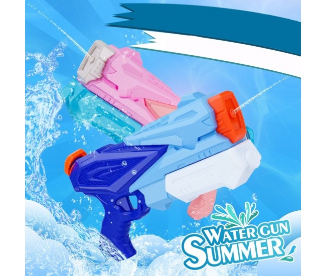 Pistol cu Apa pentru Copii, Rezervor, Pentru Piscina/Plaja, Flippy, 6ani+,  3 duze, Albastru, 500ML