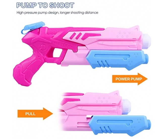 Pistol cu Apa pentru Copii, Rezervor, Pentru Piscina/Plaja, Flippy, 6ani+,  Roz, 300ML