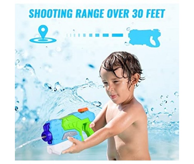 Pistol cu Apa pentru Copii, Rezervor, Pentru Piscina/Plaja, Flippy, 6ani+,  Verde/Albastru, 550ML